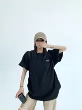 夏季チックなカジュアルカップル用コットンTシャツ【フィット・レトロデザイン・背面プリント・半袖】