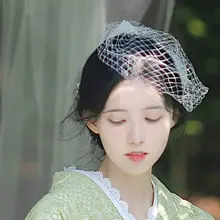 リボン付きレースメッシュヘアアクセサリー【ヘアクリップタイプ】