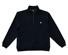 ヒップホップスタイルの厚手ハーフジップスウェットシャツ【ストリートファッション・ラウンドネック】