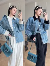 SVLI ボーイフレンドデニムジャケット・デニムワイドパンツ【ベルベット切り替え】