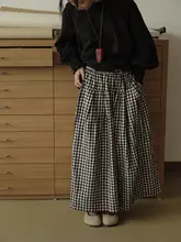 チェック柄スカートパンツ 秋季 レディース ゆったり スリムに見える フリーサイズ カジュアルパンツ