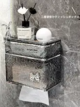 穴あけ不要の壁掛けティッシュボックス【防水・洗面所・トイレ用】