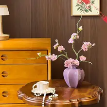新中式デザインの手作りシルクフラワー 準梅の造花【高級感のあるデスクトップ装飾】
