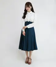 F家 フレンチスタイル復古デザイン ハイウエストフィッシュテールスカート【ゴムウエスト・紐付き】