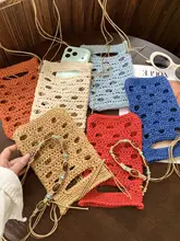 スマホポーチ レディース 手編み かぎ針編み 透かし編み 斜め掛け 収納 リゾート お出かけ 春夏