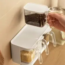 壁掛けプラスチック調味瓶【キッチン用品・塩・味精用・引き出し収納】（セットアップ対応）