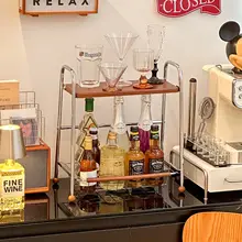 中古家庭用 バーカウンター【デスク上用・ワイン・ビール収納】
