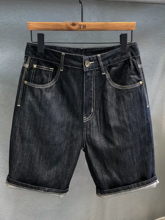 清涼感のあるデニム素材のメンズカジュアルショートパンツ【薄手・洗濯可能】