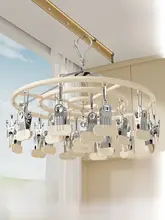 ステンレス製洗濯干しラック【防風機能付き・多クリップ・家庭用】