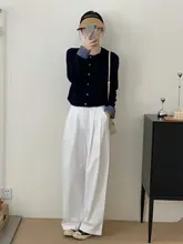 通勤用ニットカーディガン【チェック柄・バイカラー・ボタン付き・春秋用】
