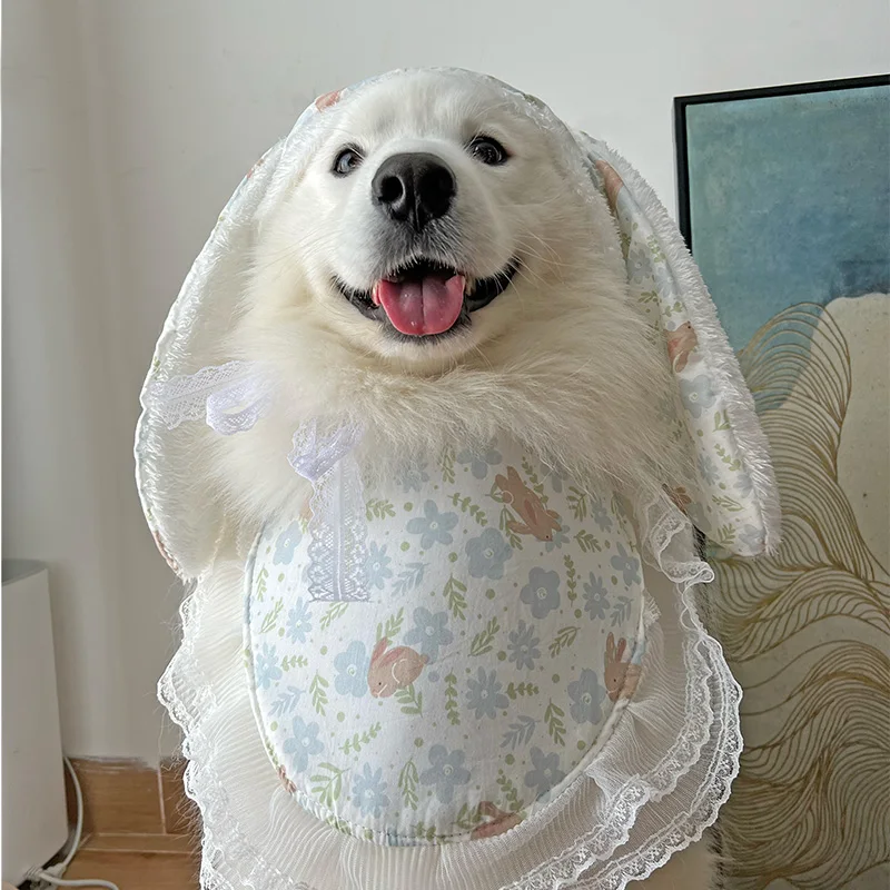 犬用お正月コスチューム：サモエド・ラブラドール対応のかわいいよだれかけで季節感を演出