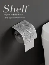 おしゃれな手描き花鳥デザインのトイレットペーパーホルダー【穴あけ不要・壁掛け式】