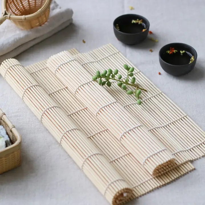 ホワイトバンブー製寿司マット・海苔巻き具材セット【飯団型抜き付き・DIY用】（セットアップ対応）