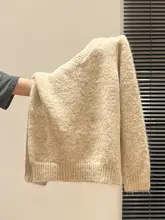 Vネック無地ニットカーディガン【長袖・厚手  ・秋冬用・ファッション】
