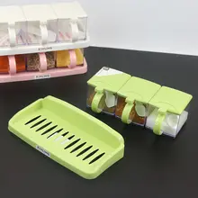 調味料ボックス【キッチン用品・一体型・多収納・塩・味精ボトル・家庭用】（セットアップ対応）