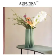 フラワーベース ガラス ヴィンテージ 上品 大口径 生け花 デザイナーズ テーブル インテリア雑貨 「AUFUNRA」