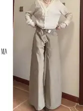 高身長向けベージュハイウエストストレートジーンズ【ゆったりシルエット・秋冬用・カジュアル】