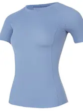 花柄のフィットネスウェア【女性用・無地・メッシュパネル・短袖・ヨガ・ランニング】