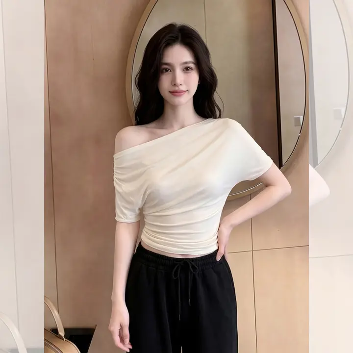 デザイン性が魅力的な夏用女性ショートスリーブTシャツ【独自のスタイル・美しいデザイン】