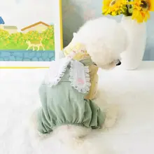 薄手夏用犬服【春夏用・うさぎ耳付き・小型犬用・四脚デザイン】（セットアップ対応）
