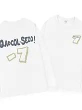 白色アメリカンスタイルの長袖Tシャツ【ゆったりした着心地・春秋向き】