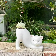 クリエイティブかわいい猫の尻尾柱 植木鉢 漫画 花瓶