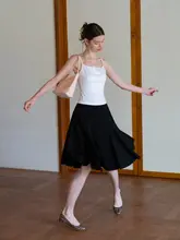 高腰シフォンAラインスカート【夏用・優雅なデザイン・シンプルスタイル】（セットアップ対応）