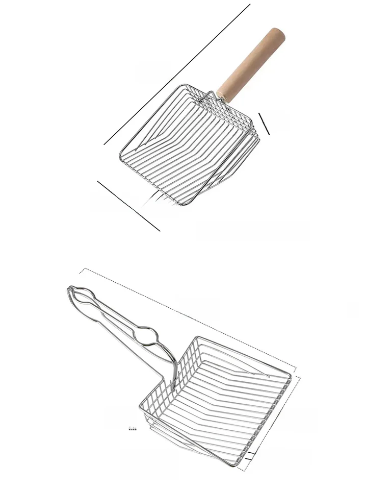 大サイズ メタル製 猫砂スコップ【細孔デザイン・非ステンレス鋼】