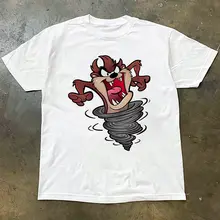 大きな口のキャラクタープリントの半袖Tシャツ【ゆったりしたコットン製・ラウンドネック】