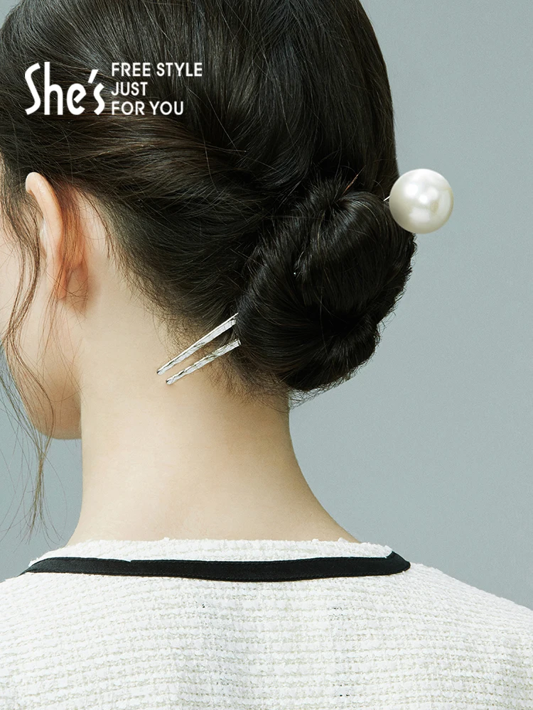 優雅なパールデザインのU型ヘアピン：新中式スタイルに最適なメンズ向け発簪