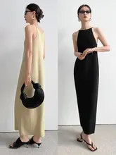 リバーシブルニットキャミソールドレス【涼感・ノースリーブ・夏用・シンプルデザイン】