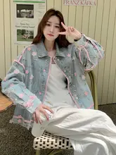 デニム風の春秋用ショートジャケット【女性向け・個性的で魅力的なデザイン】