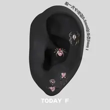 医療用チタン製イヤーカフ【黒色・アレルギー対応・脱着不要】