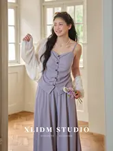 大きいサイズの女性用キャミソール＆Aラインワイドパンツ【夏用・極上の柔らかさ・スタイルアップ】（セットアップ対応）