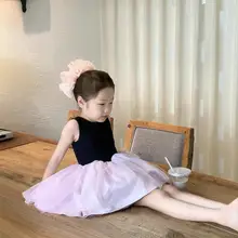 可愛いバレリーナ風女童夏用ワンピースドレス【おしゃれデザイン・プリンセススタイル】