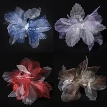 9色の七葉小花グラデーションオーガンジー【DIY服飾用・デザイン素材】