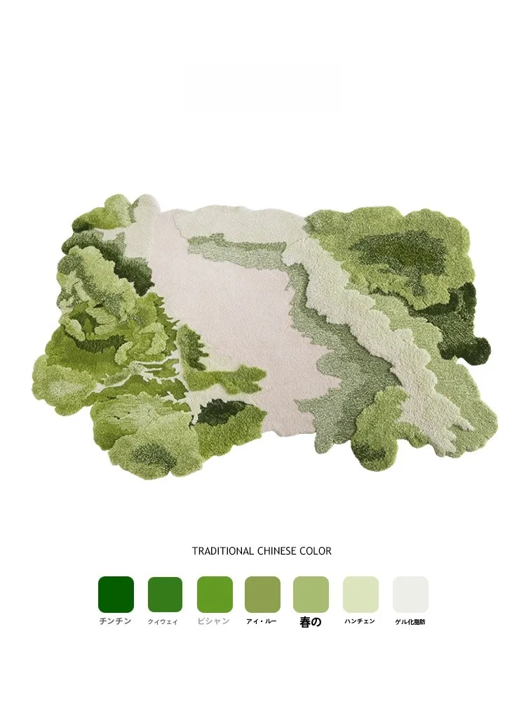 した雰囲気のアートラグ：田园風の植物花卉パターンがリビングに生み出す自然なインテリア