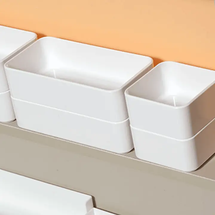 白色プラスチック製バスルーム用ミラーキャビネット収納ボックス【化粧品・口紅・スキンケア用品用・細長い収納ラック】