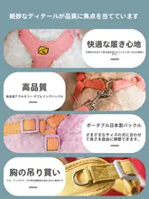 小型犬用ハーネス付きリード【引き抜け防止・テディ・ポメラニアン対応】
