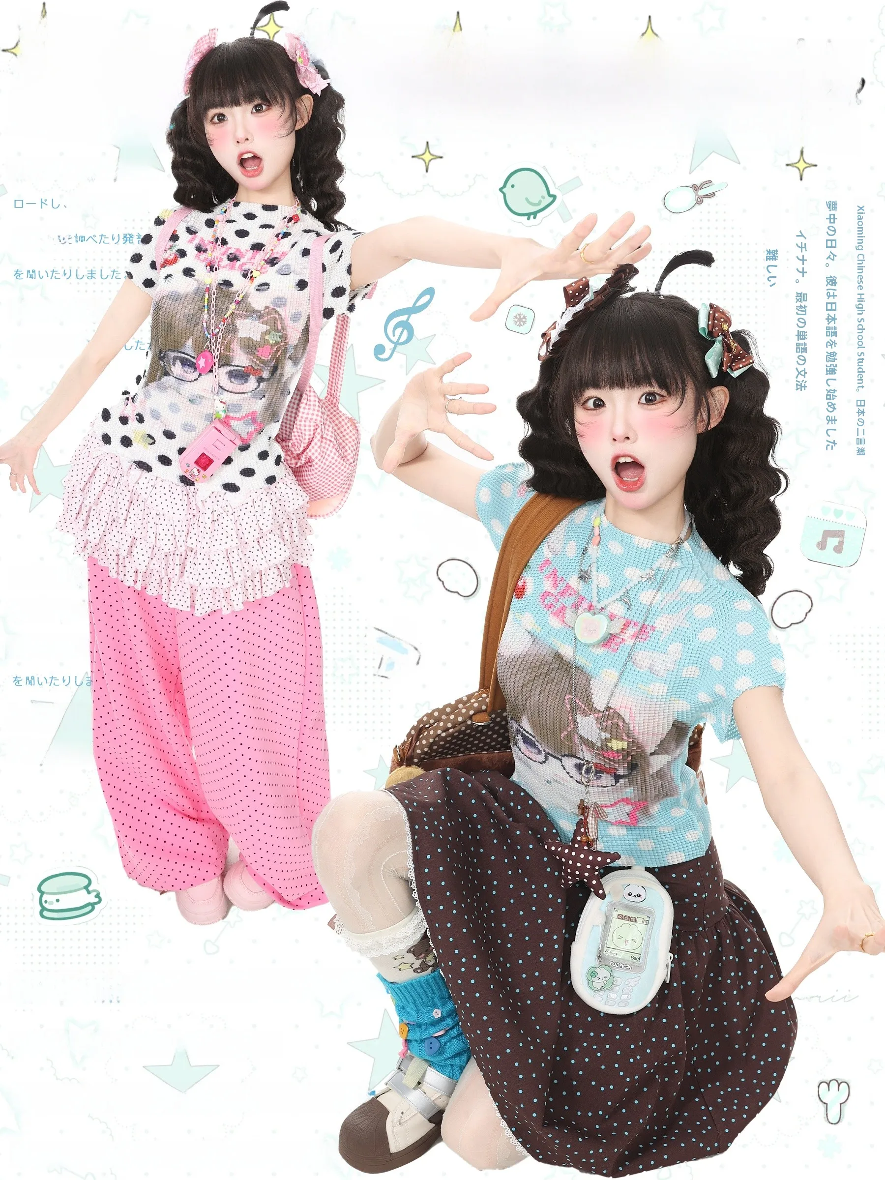 ドット柄ショートTシャツ：女性向け夏季タイトフィットの実用性とデザイン解析