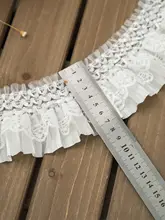 皺加工のレースフリル装飾【幅7cm・袖口・襟元・服飾用・極上の柔らかさ・DIY】
