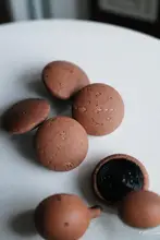 22mm 英国Textile Garden製 ブラウン染色コルク製ボタン【手洗い専用】