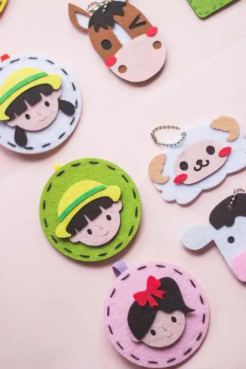 防水 子供用名前タグ【かわいいカートンデザイン・手作り・園児向け】