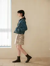 ヴィンテージデザインのデニムジャケット【春秋用・カラーブロック・ショート丈・カジュアル】