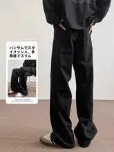 クリーム色のヴィンテージ風カーゴパンツ【男士用・春秋向け・ストレートフィット】