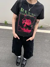 レトロキャラクター柄ウォッシュド加工半袖Tシャツ【夏用・クルーネック・ショート丈】