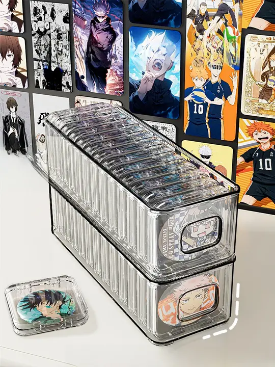 アクリル製透明収納ボックス【蓋付き・防湿・防塵・アニメグッズ用展示】