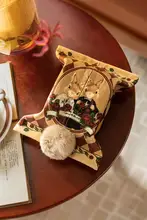 おしゃれなウサギ夫婦デザインのティッシュケース【布製・収納袋付き・寅年祝い】
