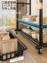 室内用 折りたたみ式二本棒ハンガー【キャスター付き・移動可能】