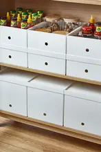 キッチン用 大型収納ボックス【プラスチック・フタ付き・整理整頓・ホワイト】